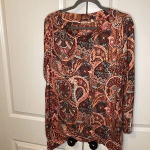Ladies Soft Surroundings Floral Paisley‎ long sleeved top